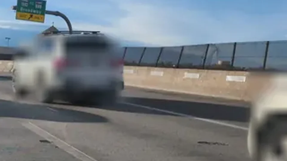 ARTIE capture of a highway where the rear of every vehicle, plate included, is blurred