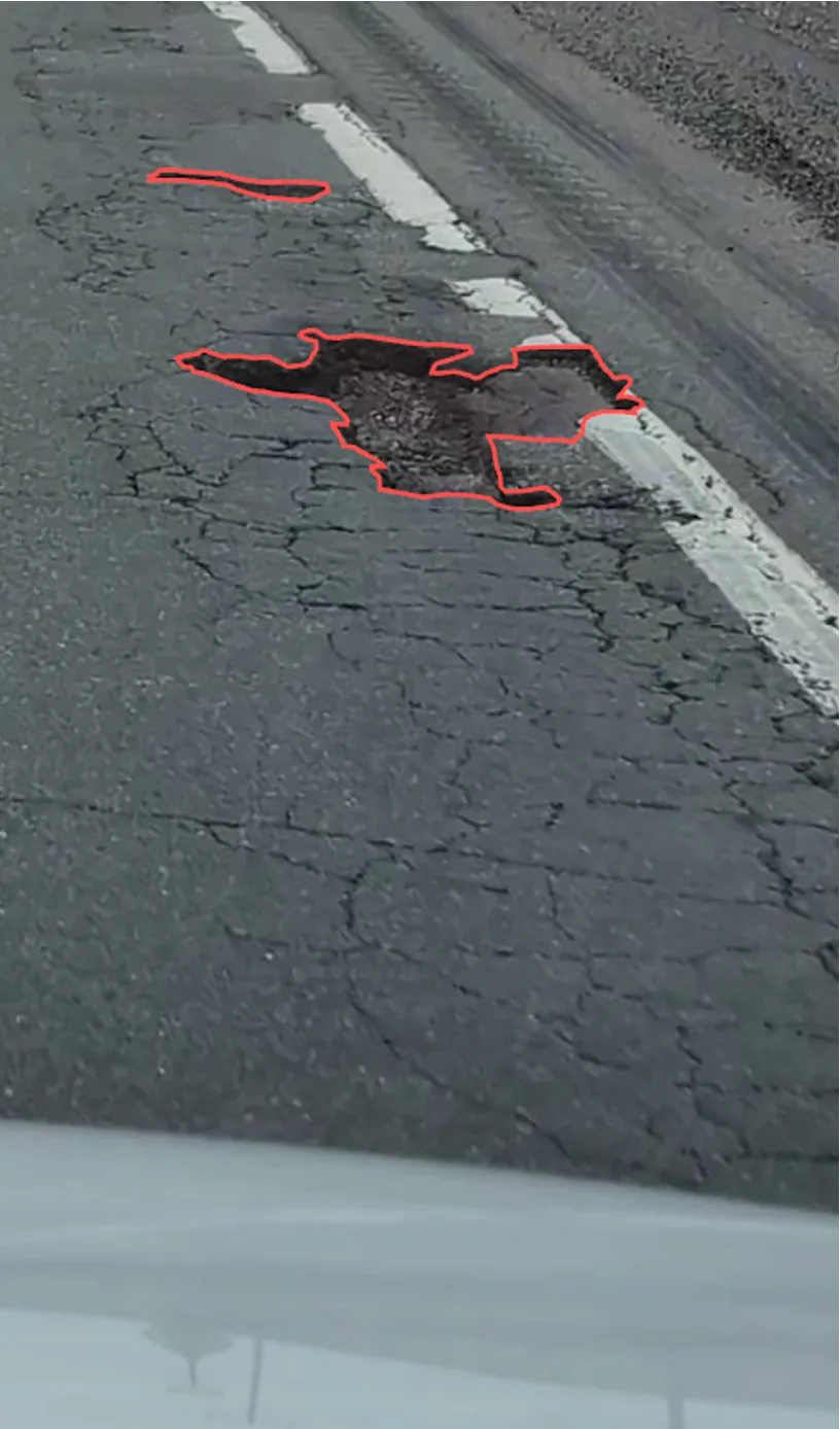 Hazard Detection — detections outlined on a street frame
