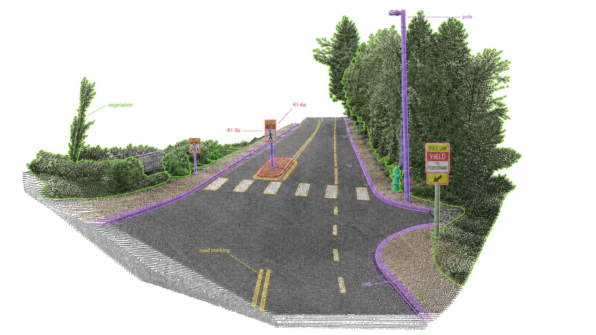 Detected roadway infrastructure